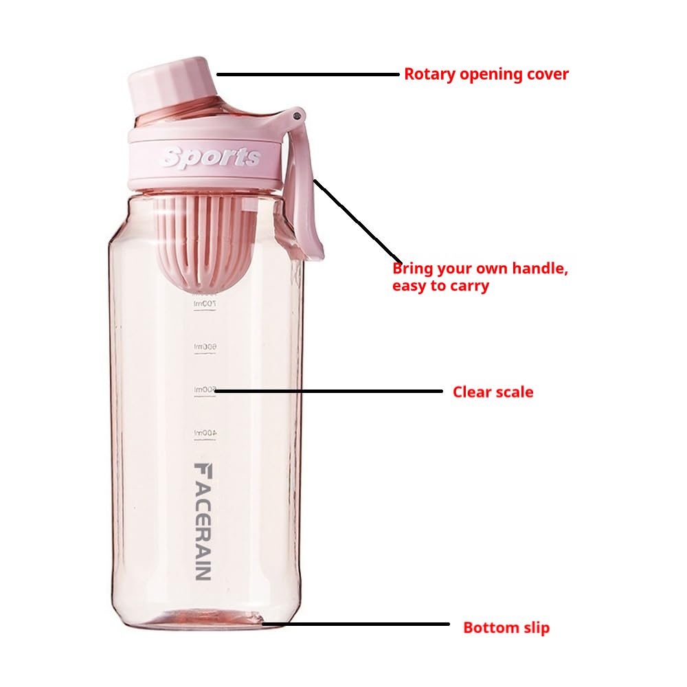 Large Capacity Water Bottle with Tea Infuser Summer Portable Food Grade Sport Water Bottle Proof Design for Outdoor & Indoor Use