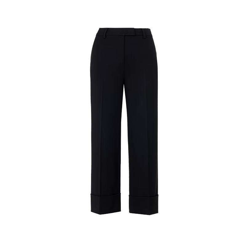 

LANCY Women s High-Waist Straight-Leg Cropped Suit Pants 2XL