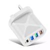 Multi-Port Charger with 3 USB + PD Fast Charging (US/EU/UK Standard)