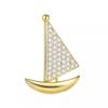 Navy Sailboat Small Pin for Fixing Clothes, Versatile and Exquisite Brooch, Women's Cardigan Suit Accessory