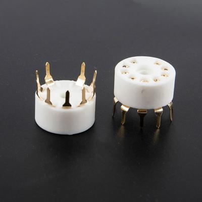 5Pcs Ceramic 9Pin B9A Pcb Mount Tube Socket 12Ax7 12At7 Hifi Audio Vintage Amp