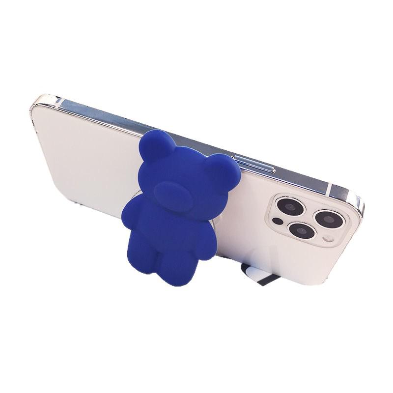 Macaron Series Bear Adhesive Phone Stand – Retractable Air Cushion Ring Handle