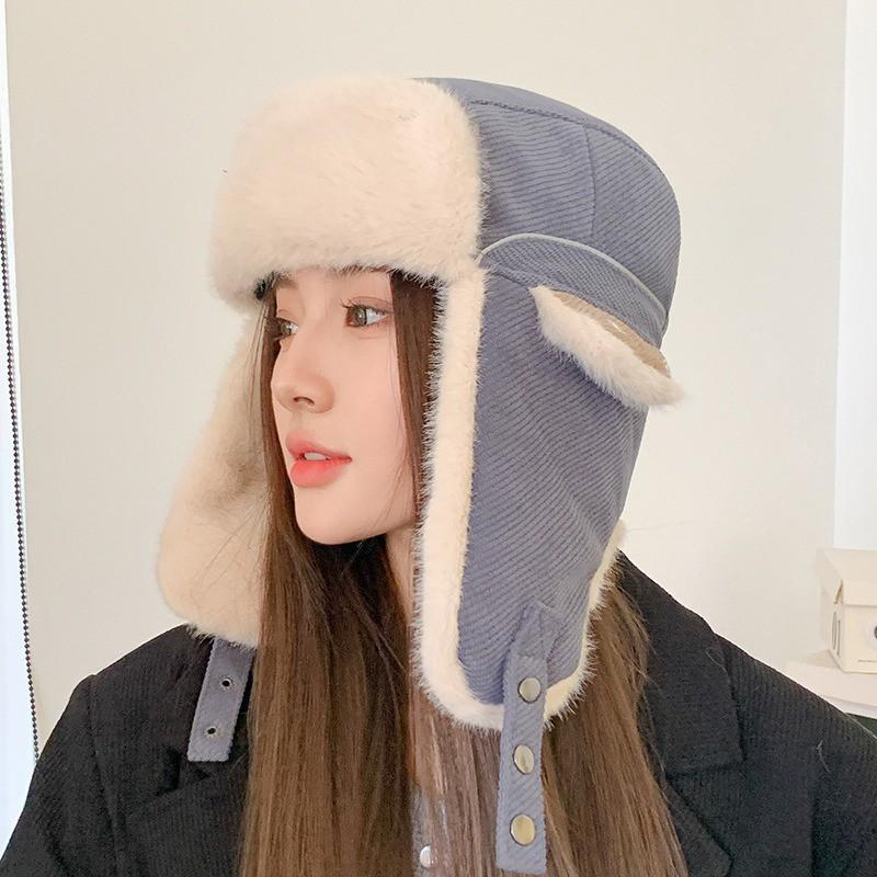 Winter Warm Fleece Lined Cotton Beanie Hat Men Women - Windproof Ear Protection Outdoor Cycling Cap