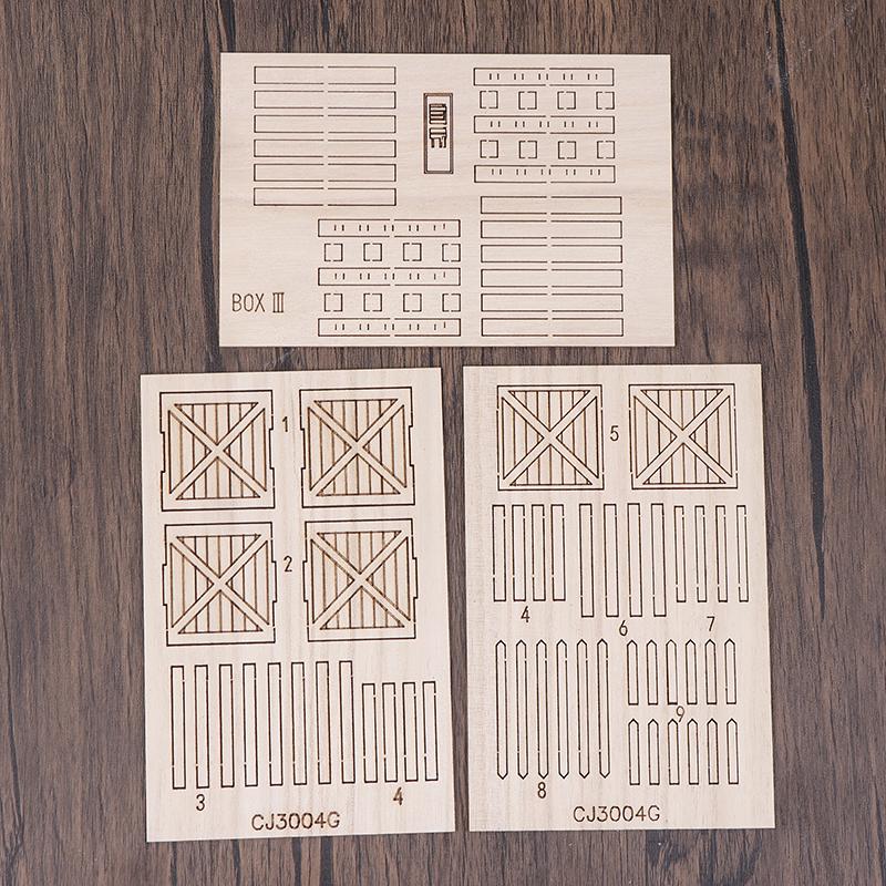 Scale 1:35 Miniature Wooden Box/Tray Bracket Assembly Model Handmake Diy Sand Table Scene Layout Materials Diorama Kit 1Pcs
