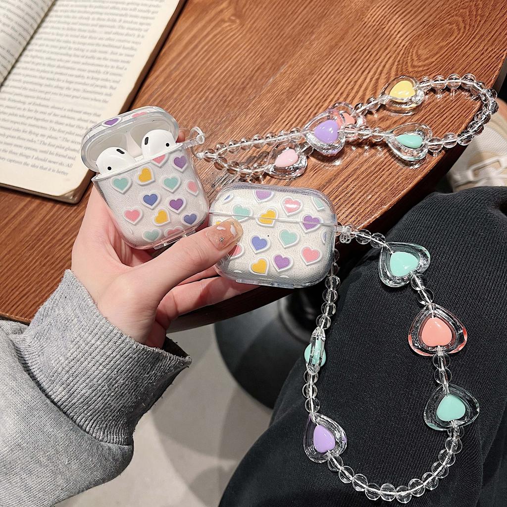 Glitter Shiny Love Colorful Earphone Case For Apple Airpod Pro 2nd 1 3 2 Wireless Bluetooth Charging Box Cute Heart Cover