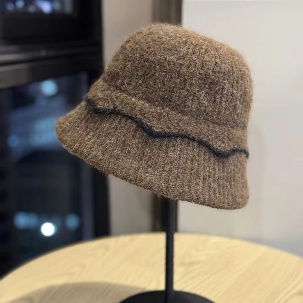 Wool Knitted Fisherman Hat Cold-Proof Beanie Hat New Bucket Hat  Autumn