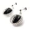 Les Trésors De Lily [J3116] - Silver Earrings 'Skull' Black Silver (rhodium Plated) - 18x11 Mm