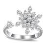 Silver Snowflake Winding Stackable Ring Spinner Rings for Couple Women Men