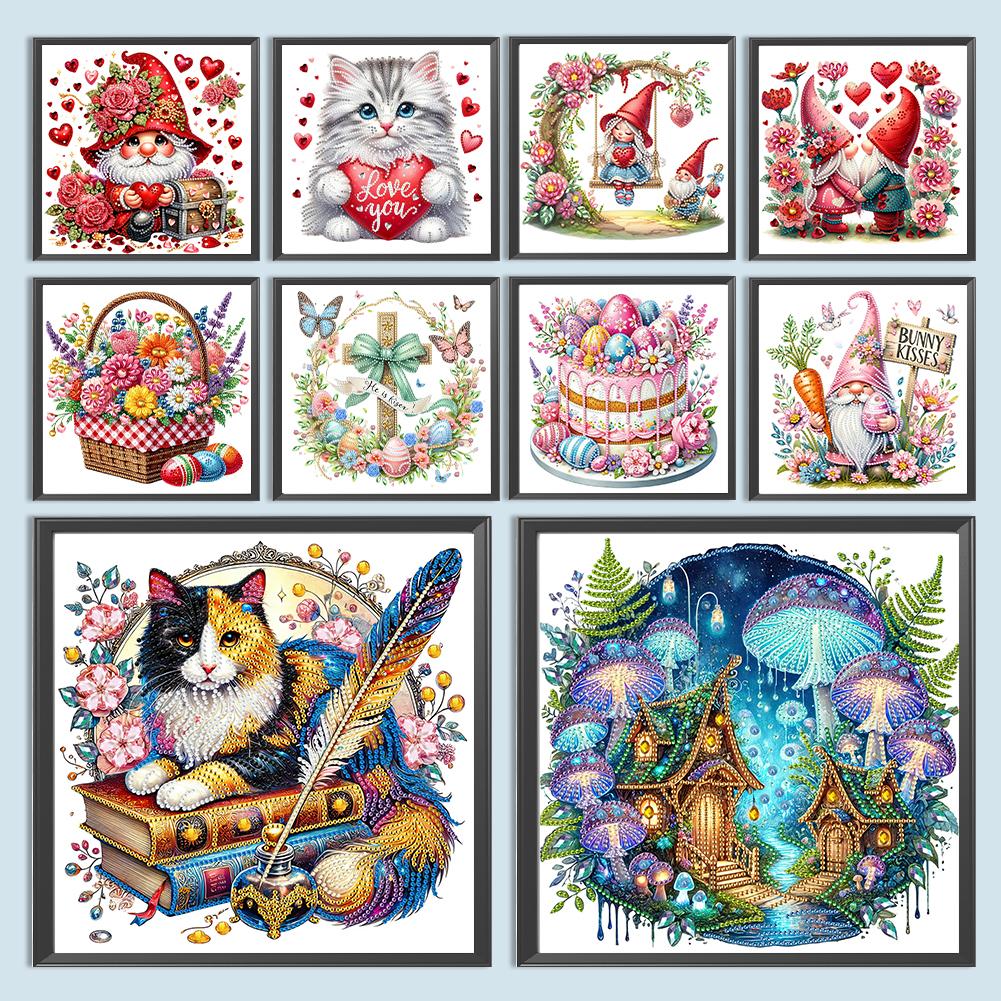 2025 New Easter Home Decor 30x30cm 5D DIY Partial Special Shaped Drill Diamond Painting Kit Handmade Air Craft Sets for Family