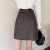 Versatile High-Waisted Slimming Leather Mini Skirt - Autumn/Winter Plus Size Tummy Cover