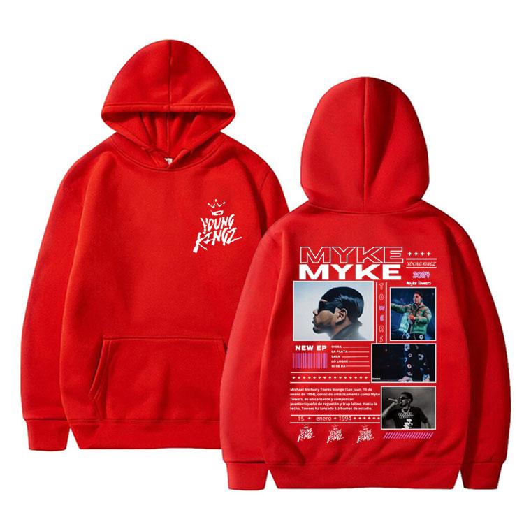 Rapper Myke Towers Graphic Hoodie Men Women Fashion Hip Hop Vintage Sweatshirt Men's Fleece Cotton Oversized Hoodies Tracksuit