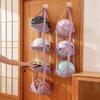 2 Pcs Foldable Multilayer Ball Storage Baskets, Basketball Doorway Hanging Storage Bags, 3 Layer + 4 Layer Racks