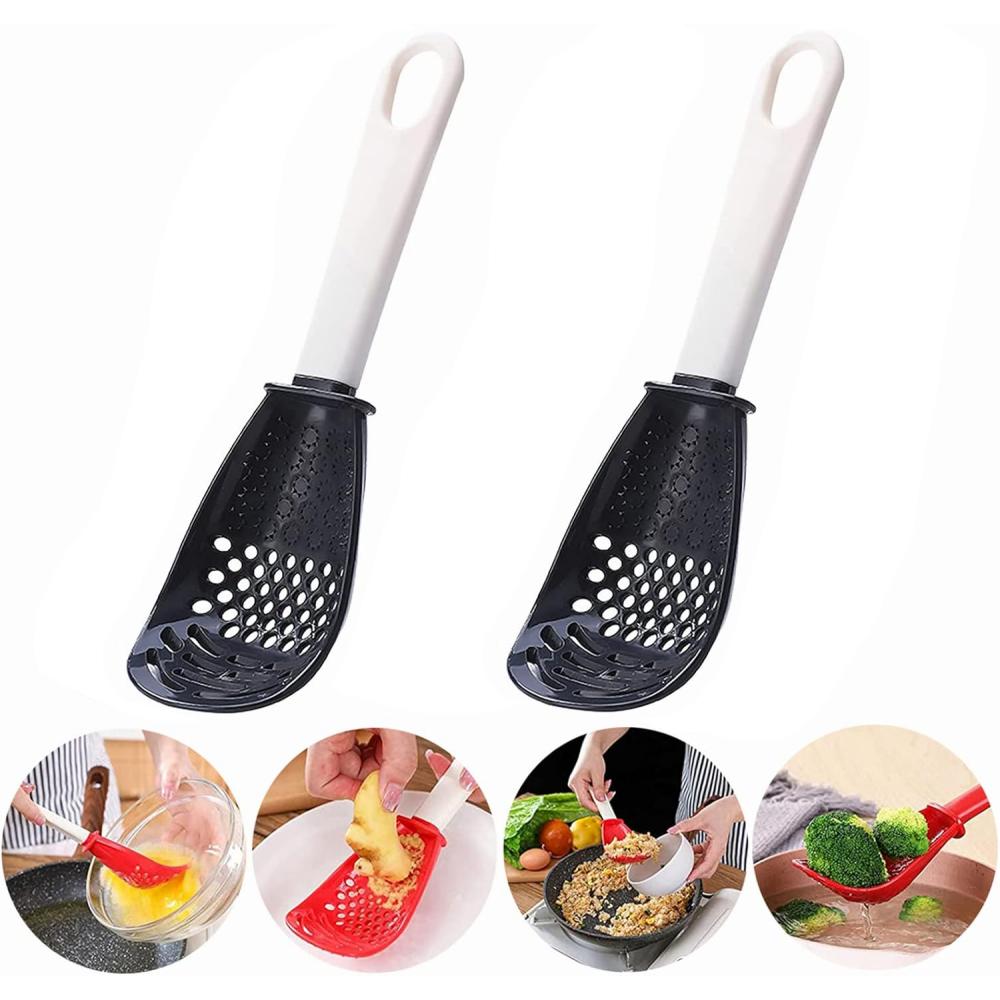 Multi-functional kitchen cooking spoon - suitable for egg yolk separator, grinder, macher, filter, skimmer, spoon - heat-resista