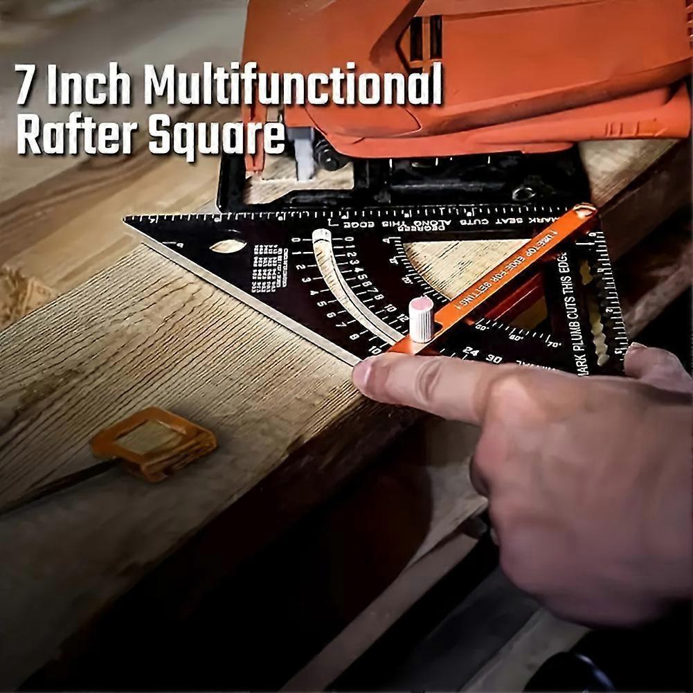 7-Inch Aluminum Alloy Triangle Ruler Multi-Angle Carpenter Woodworking Layout Metric Measurement Tools