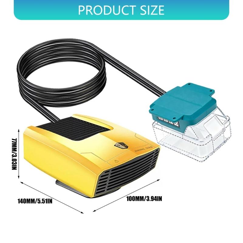 Ventilador Calefactor Portátil Compacto a Batería que Ofrece Doble Refrigeración Calefacción para Descongelar la Ventana del Coche Confort Personal