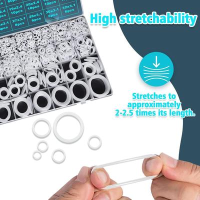 1228Pcs 32Size Clear White Silicone O Rings Assortment Kit With Pick And Hook For Hydraulic Systems Plumbing Repairs Tools