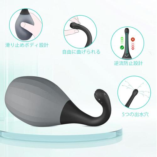 Ninonly Enema Pump, Multi-Purpose Irrigator, 300ml Large Capacity, Backflow Prevention, Manual Press Operation, Flexible Nozzle, Attaches to Shower Pi