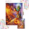 Halloween Diamond Painting Mosaic Art Kit Dog Skeleton Pumpkin Night Handmade DIY Home Decoration