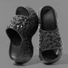 Elegantes Zapatillas de Arrastre Rectas de Fondo Grueso para Mujer, Nuevo Diseño de Diamantes, Zapatos de Playa Antideslizantes de Moda