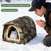 Winter insulated cat house with a door and curtain Outdoor Warming stray pets Shelter for Kitten Puppy Animal Sleeping Travel