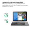 B033 Mini Clavier Bluetooth Pliable Sans Fil pour Téléphone/Tablette