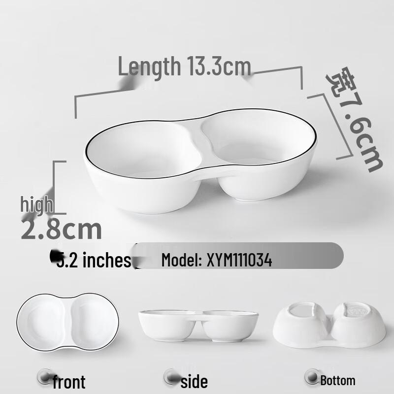 

MOLUONA Melamine 3-Compartment Scalloped Dipping Dishes