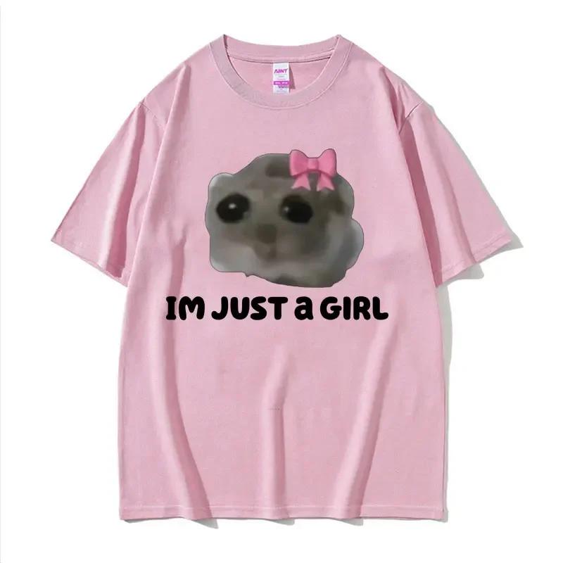 Zabawna Modna Urocza Kawaii Smutny Chomik Mem Koszulka Męska Damska Letnia Moda Vintage Koszulka Casualowa Oversize Koszulka