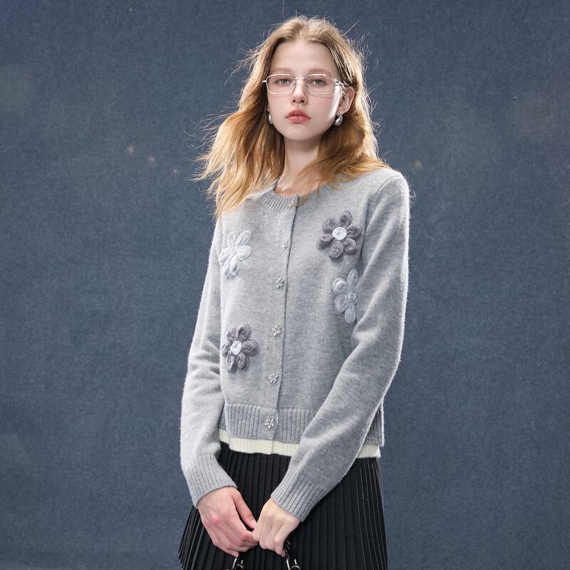 Sancai 2025 Autumn Floral Knit Cardigan Sweater