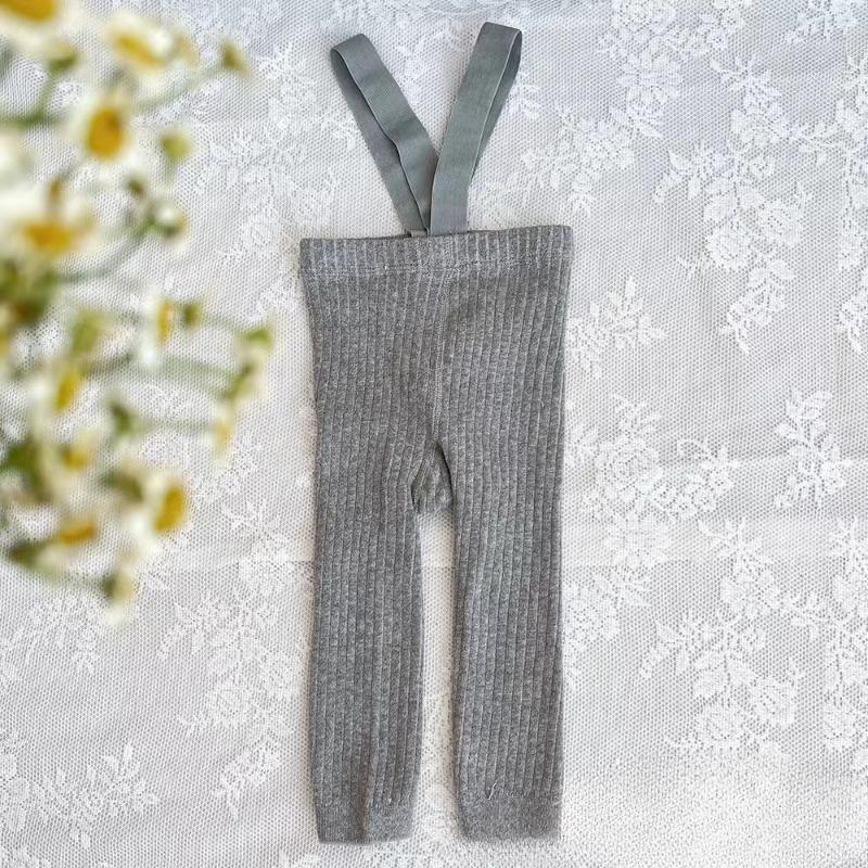 Infant Baby Girl Ribbed Leggings Suspender Pants Overalls Knit Tights Pantyhose Socks Warm Stockings Newborn Suspender Tights