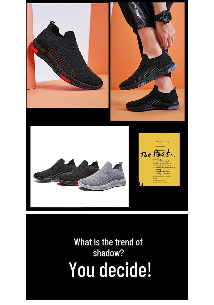Men's Trendy Flyknit Breathable Slip-On Sock Shoes: Versatile, Casual, Fashionable