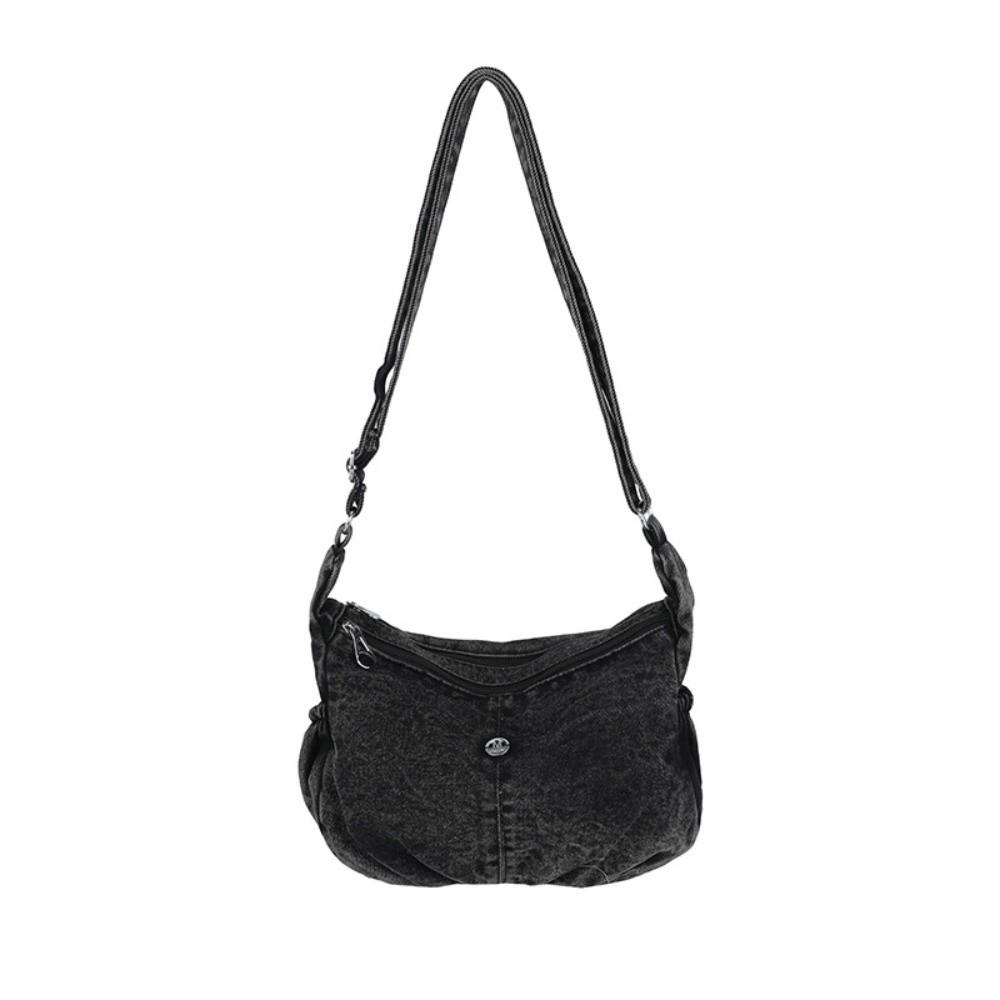 

New Simple Denim Handbag Multi-Layer Large Capacity Shoulder Bags Multi-Pocket Tote Bag Casual Use чорний