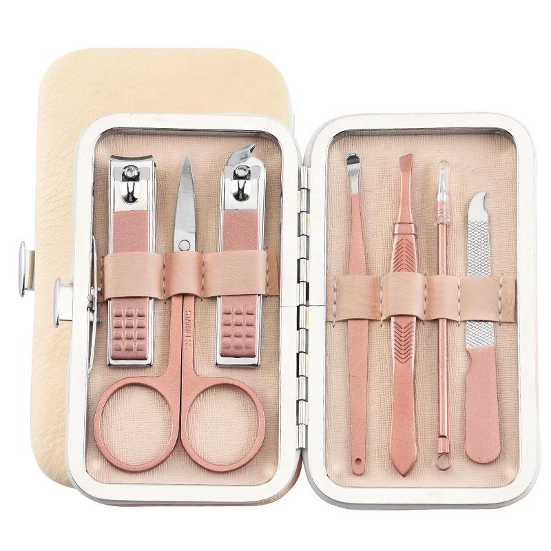 Rose Gold 4/7/9/12/15/18 Pcs Stainless Steel Nail Clippers Care Kit Manicure Pedicure Set