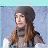 Winter Knit Hat And Neck Warmer Set With Fleece Lining For Outdoor Cold Weather Wear