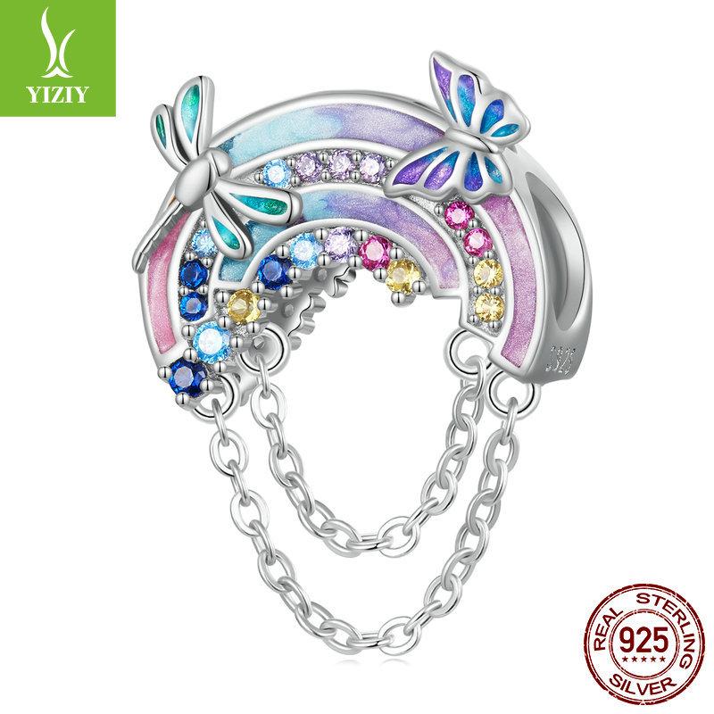 Purple Dream Planet Series Diy Bracelet Beaded Accessories, Rainbow S925 Silver Pendant
