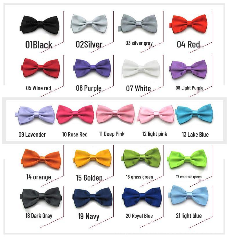 Krawatte im koreanischen Stil mit doppelter Lage für Männer und Frauen - Trendiges einfarbiges Hochzeitsaccessoire