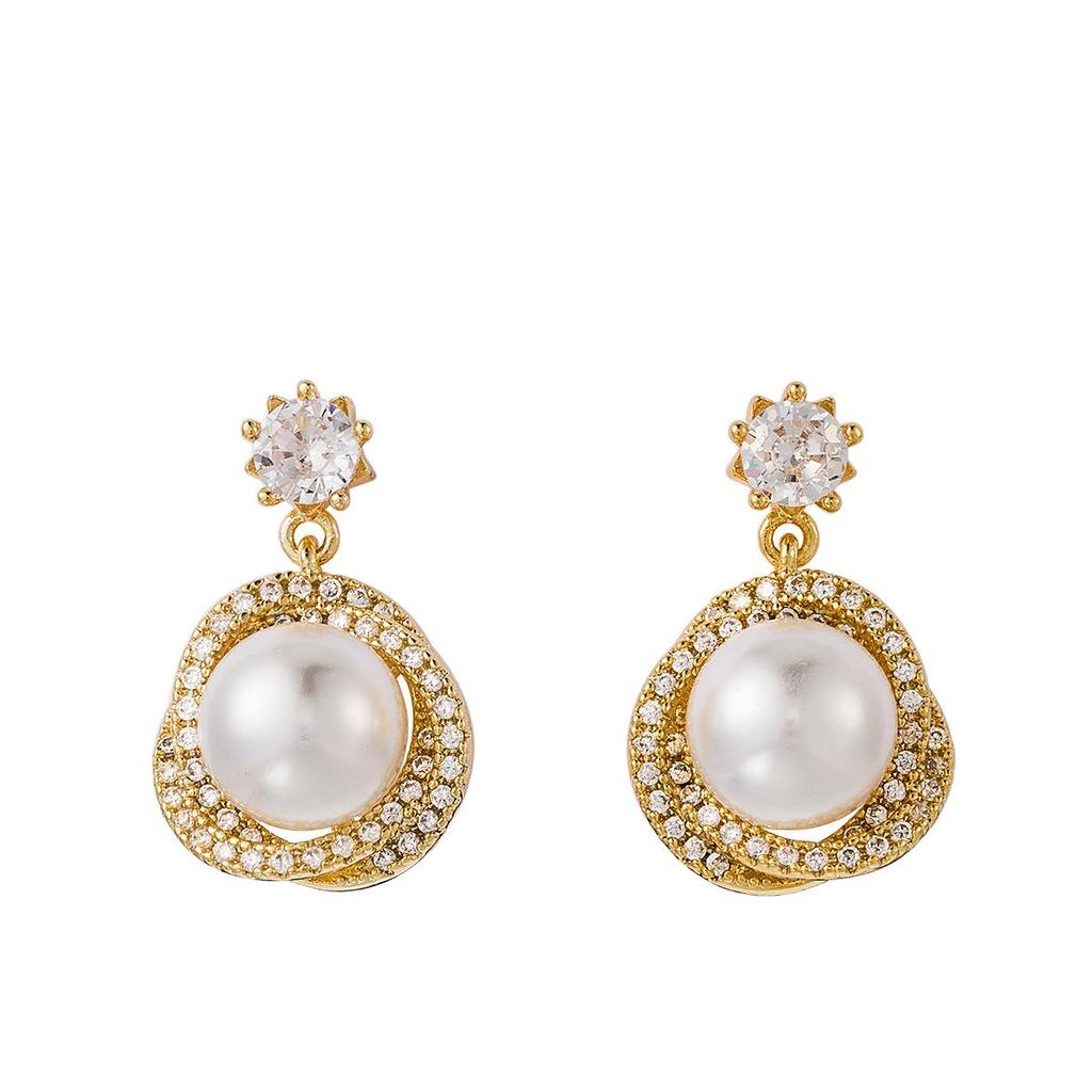 2025 Luxurious Diamond & Pearl Wrap Earrings: High-End, Versatile Fashion for Women