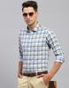 Monte Carlo Mens Blue Checkered Spread Collar Full Sleeve Casual Shirt