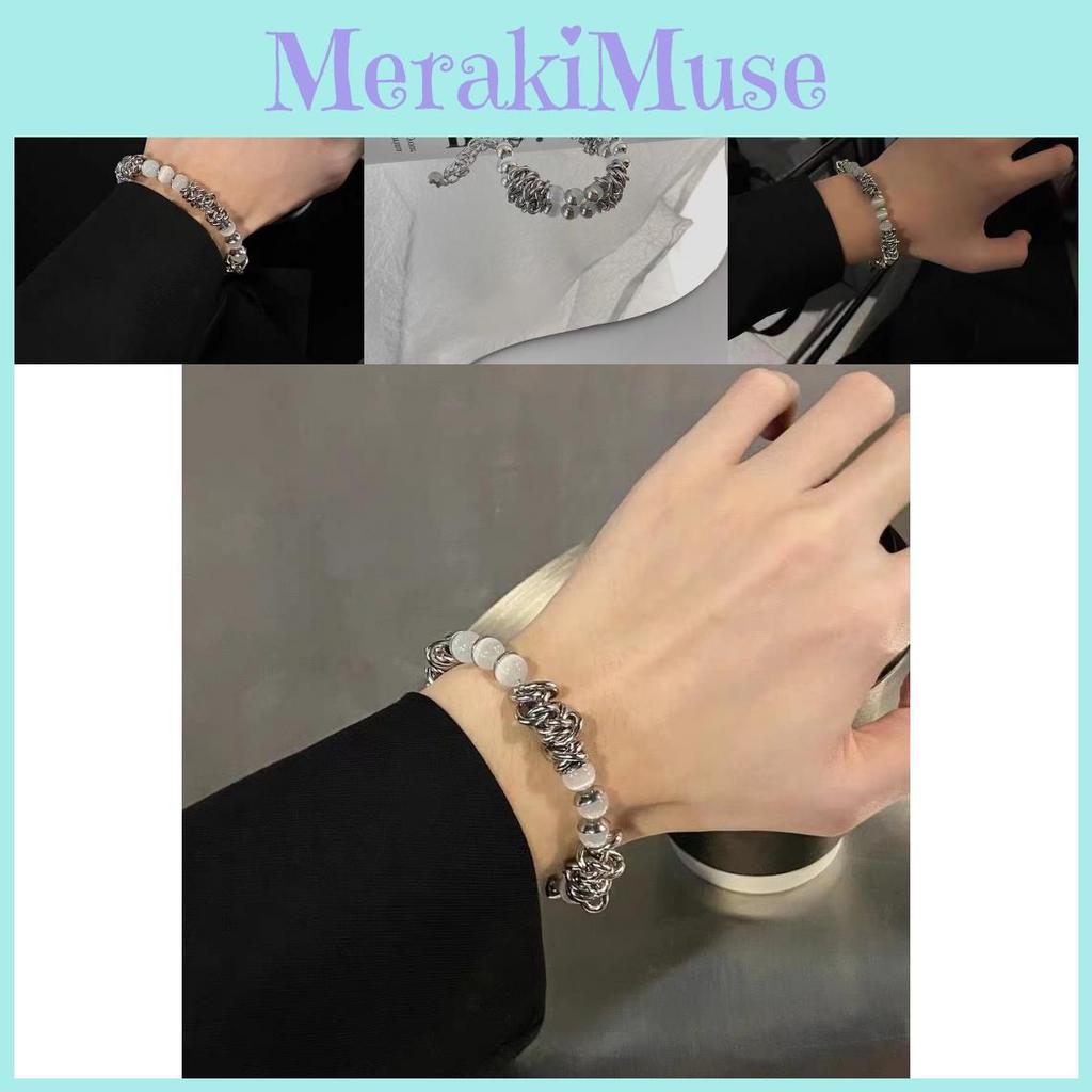 Chic Stylish And Cat Eye Stone Bracelet Titanium Steel Irregular Design Couples For