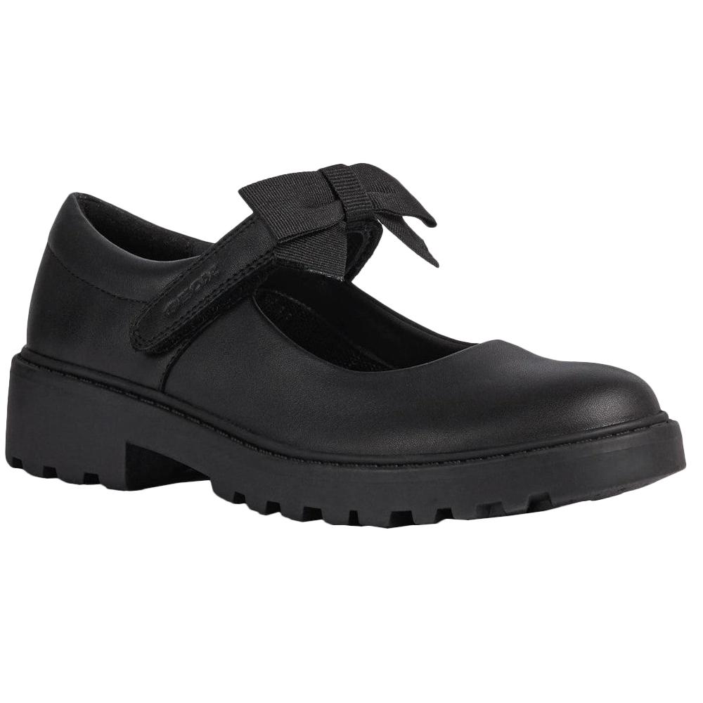 Geox Scarpe da scuola con fiocco Casey Ballerina per ragazze 12.5 UK nero