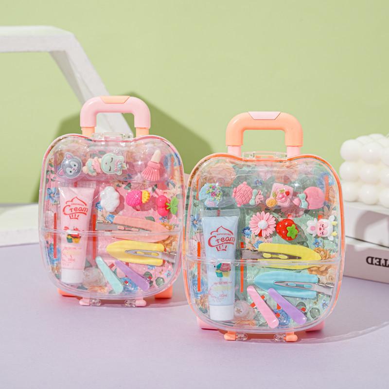 Girl Princess Trolley Case Diy Hairpin Jewelry Box Simulation Hairpin Treasure Box Play House Toy Gift