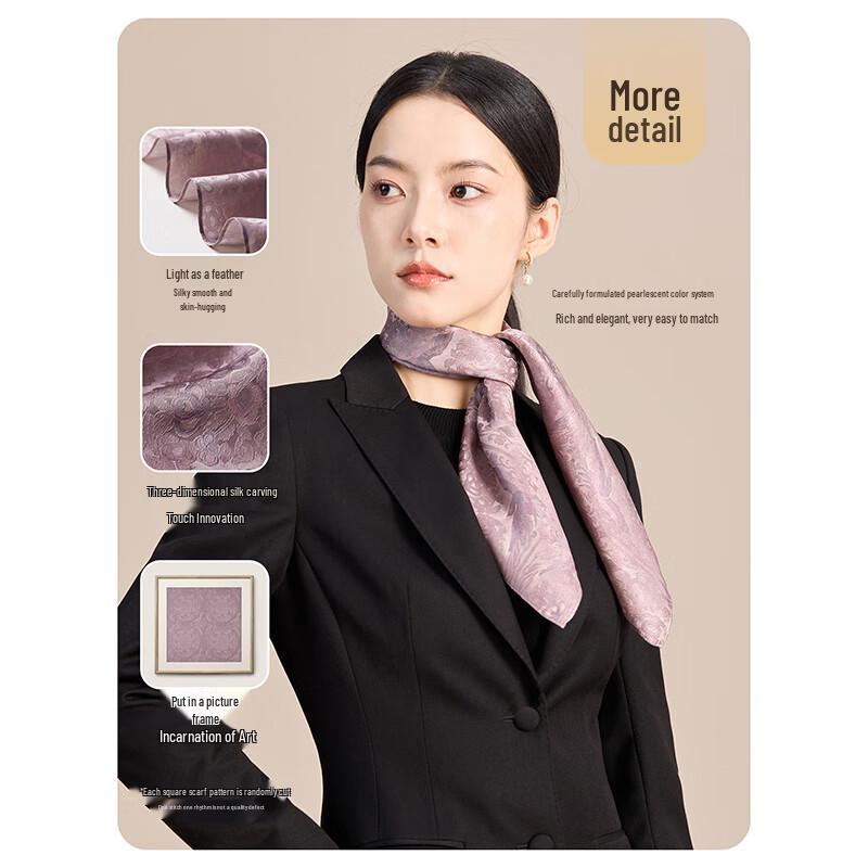 JIUMU Women's Mulberry Silk Square Scarf