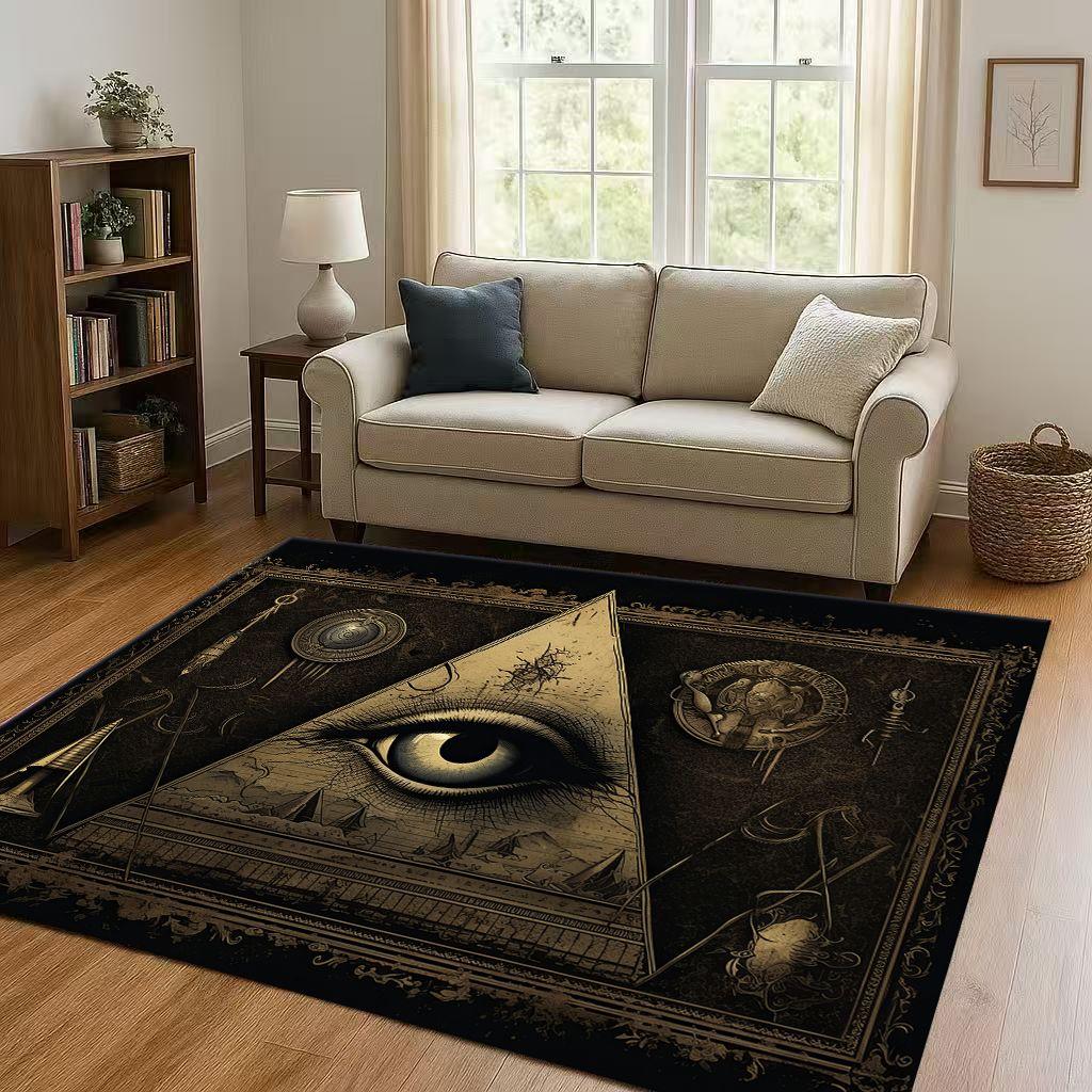 Symbol Oka Wszechwidzącego Wolnomularstwa Złe Oko Sztuka Dywanik do Salonu Antypoślizgowy Dywan do Sypialni Pokoju Zabaw Kanapy, Dekoracja Domu Wycieraczka