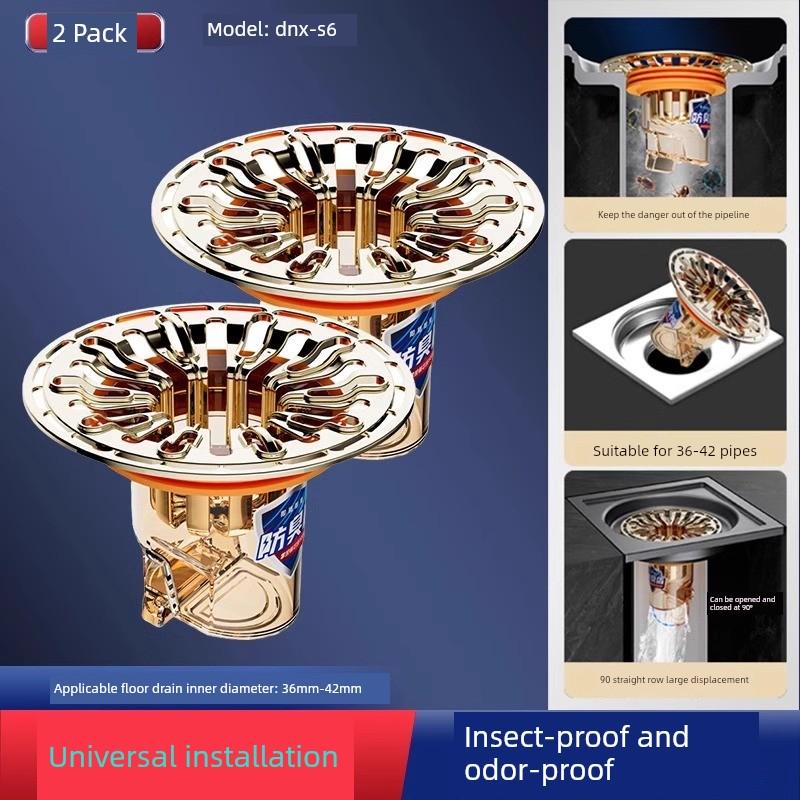 Deodorizing Filter Floor Drain Core Heart Toilet Sewer Mouth Anti-Odor Appliance Insect-Proof Anti-Odor Inner Core Sealing Plug Neutral
