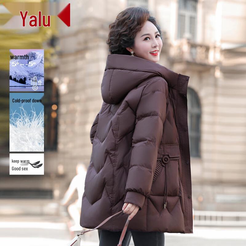 

Женский пуховик средней длины с капюшоном Yalu 4XL