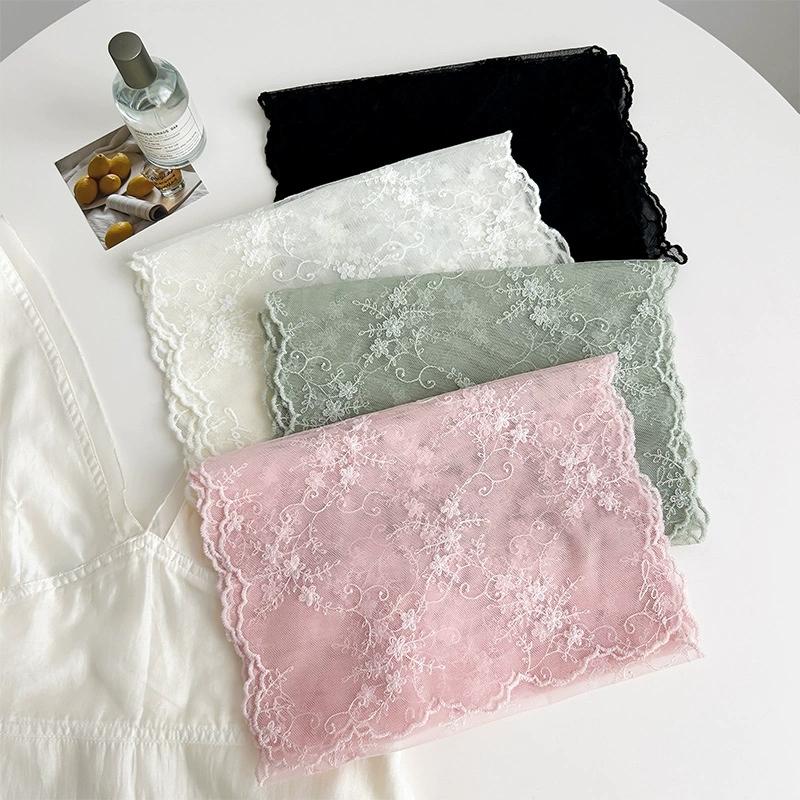 Fancy Lace Scarves For Women Spring And Summer Decoration Embroidered Gauze Neck Protection Scarf 28Cm*156Cm