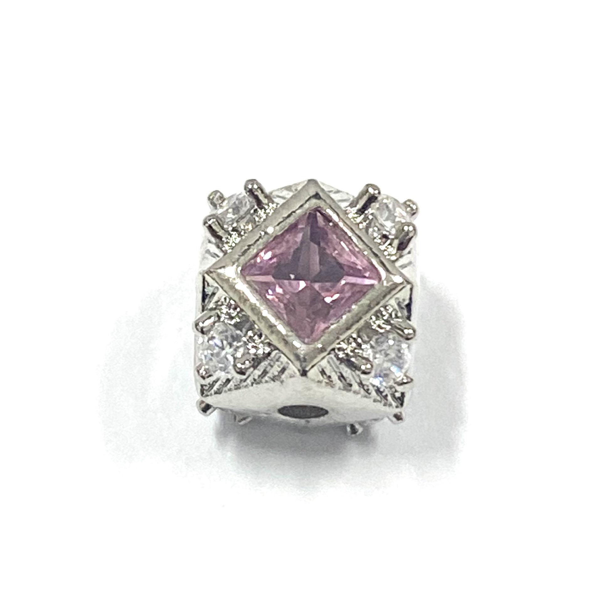 Colorfast Cubic Zirconia Octagonal Prism Beads – Handmade Crystal Jewelry Accessories with Multi-hole Stringing