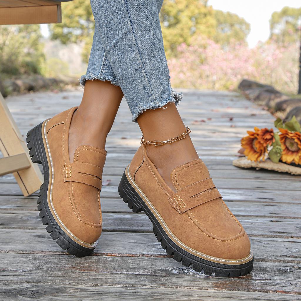 Fashion 2025 New Women Loafers Comfortable Outdoor Sneakers Non-slip Thick Bottom Shoes Spring Autumn Flat Shoes Women Zapatos De Mujer