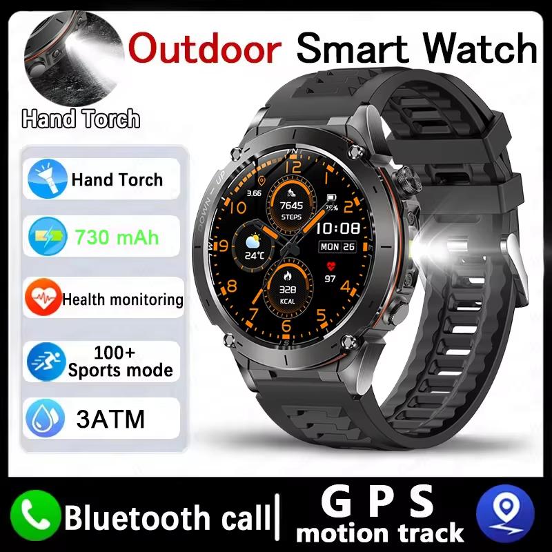 

New T-Rex3 Ultra Military Smart Watch Men 5ATM Waterproof Outdoor Sport Fitness Tracker Health Monitor Bluetooth Call SmartWatch Health Monitor чорний