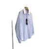 High-End Minimalist Striped Long-Sleeve Turn-Down Collar Shirt for Women