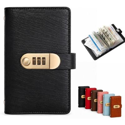 PU Leather 100 Envelope Challenge Binder Waterproof Reusable Budget Saving Book With Password Lock Banknote Colletion Booklet